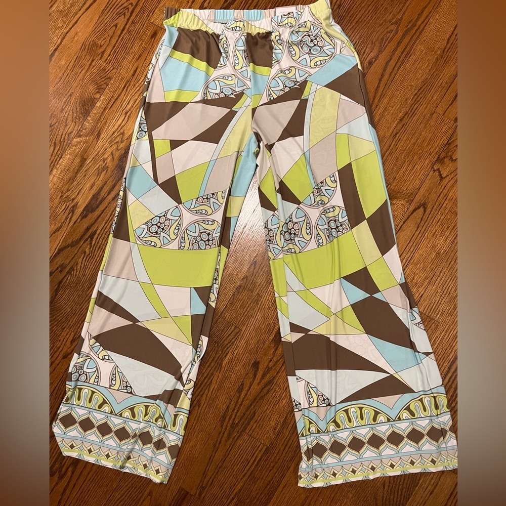 Chico's Multicolor Abstract Print Pants, NWT, 8-1… - image 1